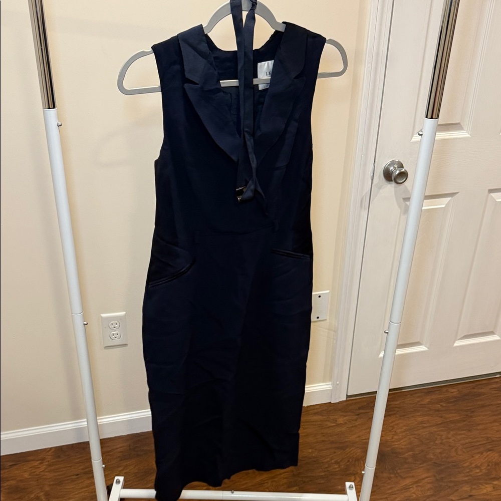 LNA Navy Sleeveless Midi Dress